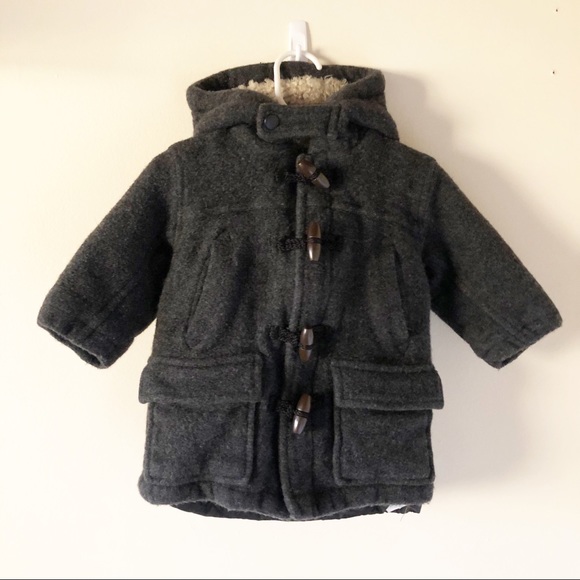 Baby Gap Faux Sherpa Hooded Button Up Jacket